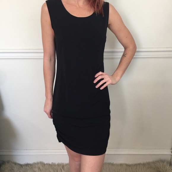 PLANET Dresses & Skirts - PLANET Black Ruched Sleeveless Jersey Midi Dress
